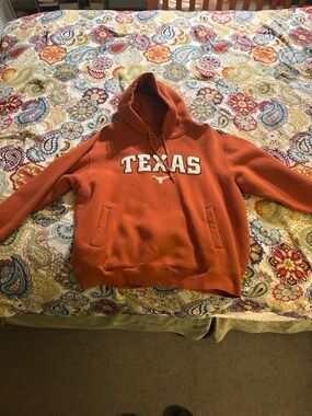 Texas Embroidered Hooded Sweatshirt - Burnt Orange